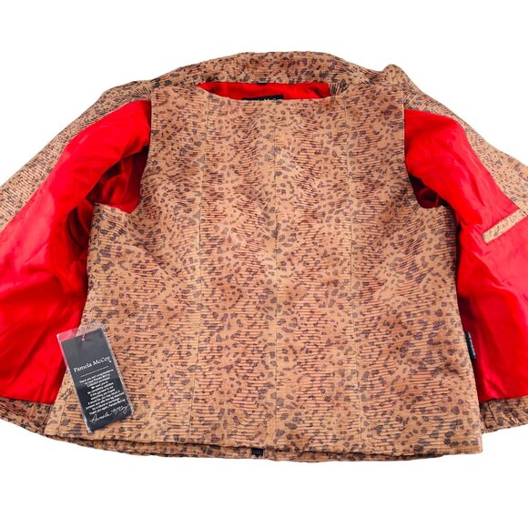 Pamela McCoy Womens Leopard Print Jacket with Shell 2 piece size Large NWT - Picture 9 of 10